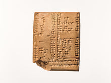 Load image into Gallery viewer, Sumerian Cuneiform tablet Bi-Lingual Akkadian Sumerian sculptural www.Neo-Mfg.com 3 3/16" Museum reproduction C4