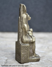 Load image into Gallery viewer, Egyptian Sekhmet with child seated Sculpture Statue 4" www.Neo-Mfg.com amulet