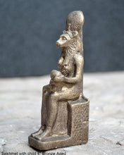 Load image into Gallery viewer, Egyptian Sekhmet with child seated Sculpture Statue 4" www.Neo-Mfg.com amulet