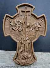 Load image into Gallery viewer, Historical religious Mythological St. Michael the Archangel wall angel 12" sculpture plaque Sculpture www.Neo-mfg.com a6