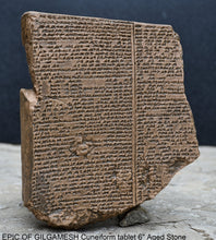Load image into Gallery viewer, History EPIC OF GILGAMESH Pre-Biblical Deluge flood Story museum replica cuneiform tablet Sculpture 6" www.Neo-Mfg.com home decor