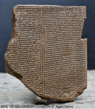 Load image into Gallery viewer, History EPIC OF GILGAMESH Pre-Biblical Deluge flood Story museum replica cuneiform tablet Sculpture 6" www.Neo-Mfg.com home decor