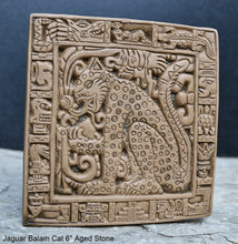 Load image into Gallery viewer, Aztec Mayan Jaguar Balam Cat sculpture Wall plaque carving 6" www.Neo-Mfg.com