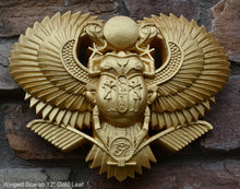 Load image into Gallery viewer, History Egyptian Scarab Ur Pediment hieroglyph Sculptural wall relief www.Neo-Mfg.com 12"