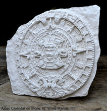 Load image into Gallery viewer, History MAYAN AZTEC CALENDAR on Stone Sculptural wall relief plaque 18" Museum Quality Neo-Mfg