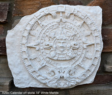 Load image into Gallery viewer, History MAYAN AZTEC CALENDAR on Stone Sculptural wall relief plaque 18" Museum Quality Neo-Mfg