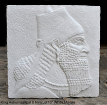 Load image into Gallery viewer, King Ashurnasirpal II Nimrud bust cameo Fragment Sculptural wall relief plaque www.Neo-Mfg.com 13"