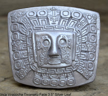 Load image into Gallery viewer, Inca Viracocha Tiwanaku Face Gateway sun Sculptural wall relief plaque 3.5" www.Neo-Mfg.com home decor