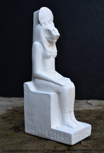 Load image into Gallery viewer, History Egyptian Goddess Sekhmet seated Sculpture Statue 7.5" www.Neo-Mfg.com Museum Replica
