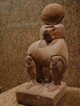Load image into Gallery viewer, Egyptian Thoth Baboon seated w/ Lunar Disc Sculpture Statue 7.5" www.Neo-Mfg.com Museum Replica