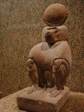 Load image into Gallery viewer, Egyptian Thoth Baboon seated w/ Lunar Disc Sculpture Statue 7.5" www.Neo-Mfg.com Museum Replica