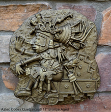 Load image into Gallery viewer, History Aztec Maya Artifact Carved Quetzalcoatl Sculpture Statue 11" Tall www.Neo-Mfg.com Wall art Codex P1