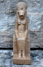 Load image into Gallery viewer, History Egyptian Goddess Sekhmet seated Sculpture Statue 7.5" www.Neo-Mfg.com Museum Replica