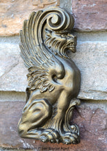 Load image into Gallery viewer, Griffin gryphons Winged lion wall Sculpture plaque set pair 7.75" ea www.Neo-Mfg.com Home decor mystical b13