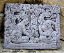 Load image into Gallery viewer, Aztec Mayan Itzamnaah Ixchel Itzamná sculpture Artifact Carved Sculpture Statue 11" www.Neo-Mfg.com wall plaque relief m6