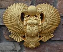 Load image into Gallery viewer, History Egyptian Scarab Ur Pediment hieroglyph Sculptural wall relief www.Neo-Mfg.com 12"