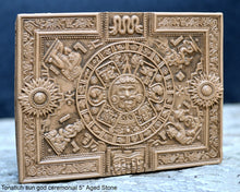 Load image into Gallery viewer, Aztec Mayan Tonatiuh sun god ceremonial relief sculpture wall plaque www.Neo-Mfg.com 5"