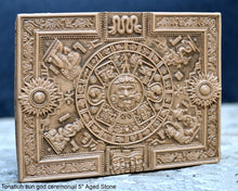 Load image into Gallery viewer, Aztec Mayan Tonatiuh sun god ceremonial relief sculpture wall plaque www.Neo-Mfg.com 5"