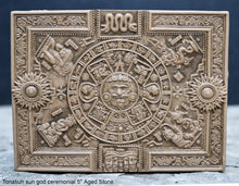 Load image into Gallery viewer, Aztec Mayan Tonatiuh sun god ceremonial relief sculpture wall plaque www.Neo-Mfg.com 5"