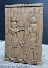 Load image into Gallery viewer, History Egyptian Merneptah & Ra Valley Kings Sculptural wall relief plaque Neo-Mfg 10" d24