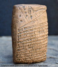Load image into Gallery viewer, Sumerian Cuneiform tablet Eshnunna Mathematical Sculptural reproduction plaque www.Neo-Mfg.com 5" Museum reproduction C1