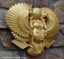 Load image into Gallery viewer, History Egyptian Scarab Ur Pediment hieroglyph Sculptural wall relief www.Neo-Mfg.com 12"