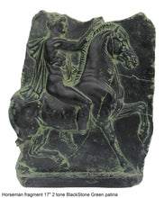 Load image into Gallery viewer, Roman Greek Horseman Figure Sculptural Wall frieze plaque Fragment relief 1st century B.C. Greek. 1907 www.Neo-Mfg.com 17"