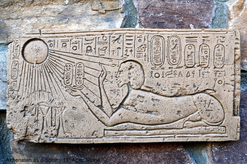 Egyptian Akhenaten as a Sphinx artifact Carved Sculpture Statue 11