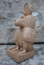 Load image into Gallery viewer, Egyptian Thoth Baboon seated w/ Lunar Disc Sculpture Statue 7.5" www.Neo-Mfg.com Museum Replica