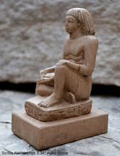 Load image into Gallery viewer, Egyptian Scribe Nakhtsebek seated sitting statue Sculpture 3.34" www.Neo-Mfg.com museum reproduction