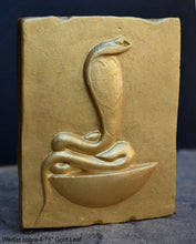 Load image into Gallery viewer, History Egyptian Wadjet cobra Stela Fragment Sculptural wall relief plaque www.Neo-Mfg.com 4.75"