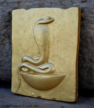 Load image into Gallery viewer, History Egyptian Wadjet cobra Stela Fragment Sculptural wall relief plaque www.Neo-Mfg.com 4.75"