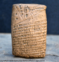 Load image into Gallery viewer, Sumerian Cuneiform tablet Eshnunna Mathematical Sculptural reproduction plaque www.Neo-Mfg.com 5" Museum reproduction C1