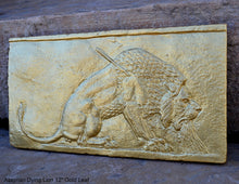 Load image into Gallery viewer, Assyrian Dying Lion Sculpture museum reproduction art 12" www.Neo-Mfg.com home decor relief e25