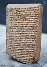 Load image into Gallery viewer, Sumerian Cuneiform tablet ENUMA ELISH Sippar Epic creation story sculptural www.Neo-Mfg.com 3.5" Museum reproduction C6