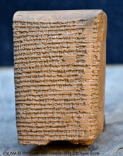 Load image into Gallery viewer, Sumerian Cuneiform tablet ENUMA ELISH Sippar Epic creation story sculptural www.Neo-Mfg.com 3.5" Museum reproduction C6