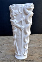 Load image into Gallery viewer, Sumerian Libation Cup of King Gudea Caduceus votive chalice statue Sculpture 9.25" www.Neo-Mfg.com museum reproduction