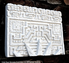 Load image into Gallery viewer, Peru Inca Mesoamerican Sun temple fragment carving Sculptural wall relief plaque 14.75" www.Neo-Mfg.com