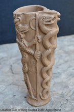Load image into Gallery viewer, Sumerian Libation Cup of King Gudea Caduceus votive chalice statue Sculpture 9.25" www.Neo-Mfg.com museum reproduction