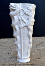 Load image into Gallery viewer, Sumerian Libation Cup of King Gudea Caduceus votive chalice statue Sculpture 9.25" www.Neo-Mfg.com museum reproduction