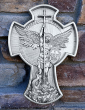 Load image into Gallery viewer, Historical religious Mythological St. Michael the Archangel wall angel 12" sculpture plaque Sculpture www.Neo-mfg.com a6
