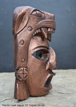 Load image into Gallery viewer, History Aztec Maya Artifact Warrior mask Jaguar Sculpture Statue 10" Tall www.Neo-Mfg.com