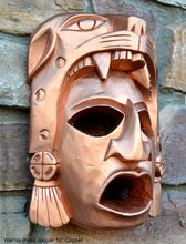 Load image into Gallery viewer, History Aztec Maya Artifact Warrior mask Jaguar Sculpture Statue 10" Tall www.Neo-Mfg.com