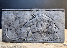 Load image into Gallery viewer, Assyrian Dying Lion Sculpture museum reproduction art 12" www.Neo-Mfg.com home decor relief e25