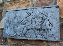 Load image into Gallery viewer, Assyrian Dying Lion Sculpture museum reproduction art 12" www.Neo-Mfg.com home decor relief e25