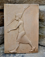 Load image into Gallery viewer, History Egyptian Kinf Tut Tutankhamun with spear plaque Tomb Tut Artifact Sculpture Statue 10" www.Neo-Mfg.com Museum Replica d27