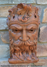 Load image into Gallery viewer, Bearded Man Wall Corbel Bracket carving Sculptural wall relief plaque 11.125" www.Neo-Mfg.com