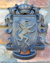 Load image into Gallery viewer, Decor Coat of Arms Lion wall plaque sign 11" www.Neo-Mfg.com Rampant fighting j28