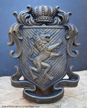 Load image into Gallery viewer, Decor Coat of Arms Lion wall plaque sign 11" www.Neo-Mfg.com Rampant fighting j28