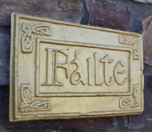 Load image into Gallery viewer, FAILTE Irish WELCOME Ireland Gaelic Celtic Stone Sign Plaque www.Neo-M.com 10" d2